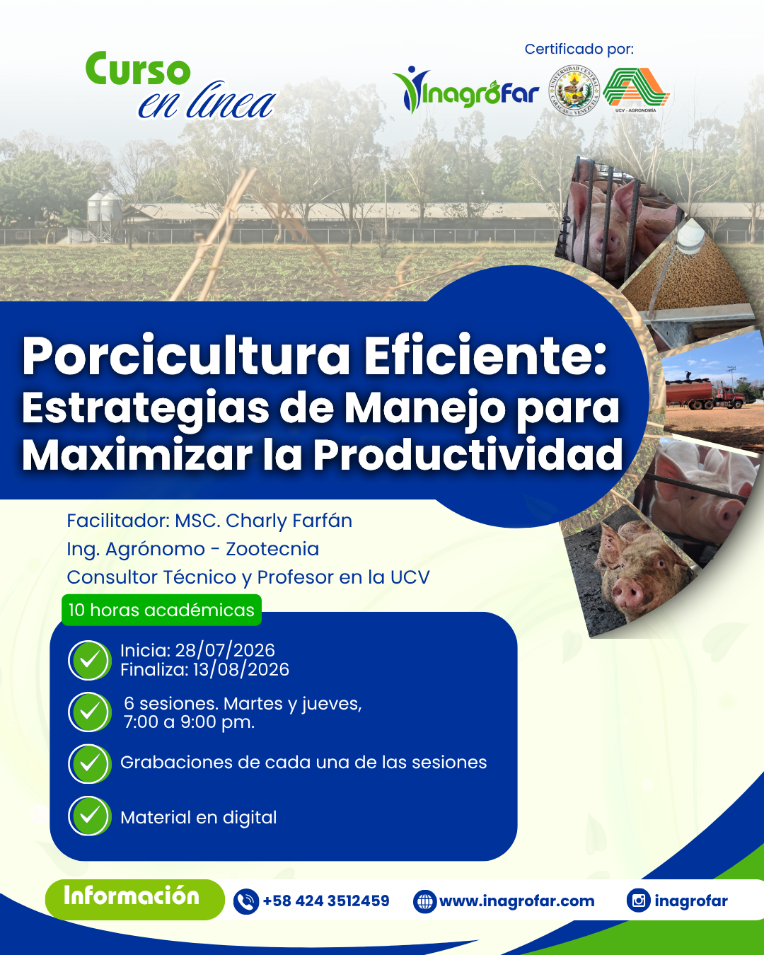 Curso manejo de cerdos porcicultura eficiente inagrofar